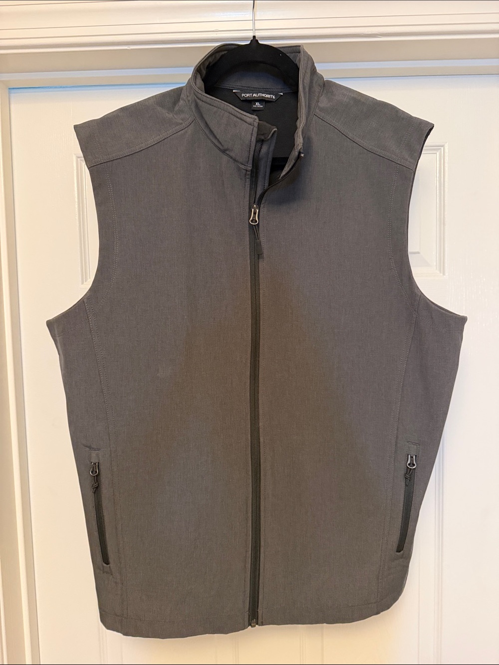 Port Authority Men's Charcoal Softshell Vest - Full Zip
